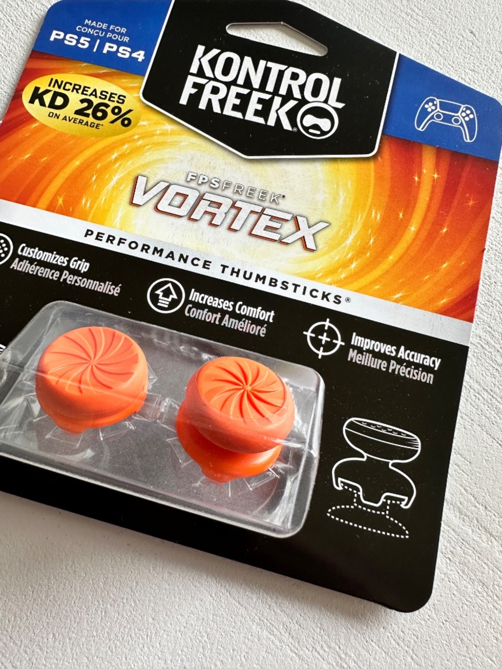 KontrolFreek FPS Freek Vortex Performance Thumbsticks PS5 PS4 Orange New